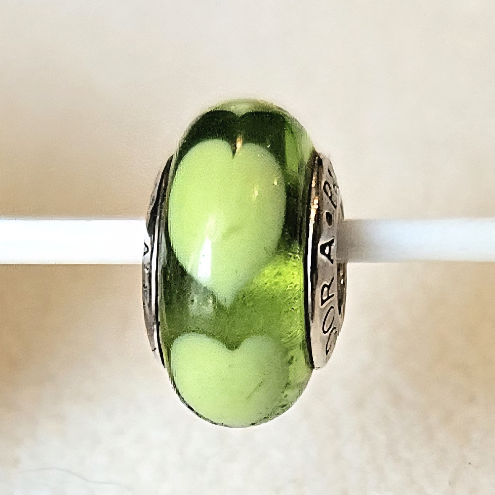 Pandora Green Murano Glass Heart Charm